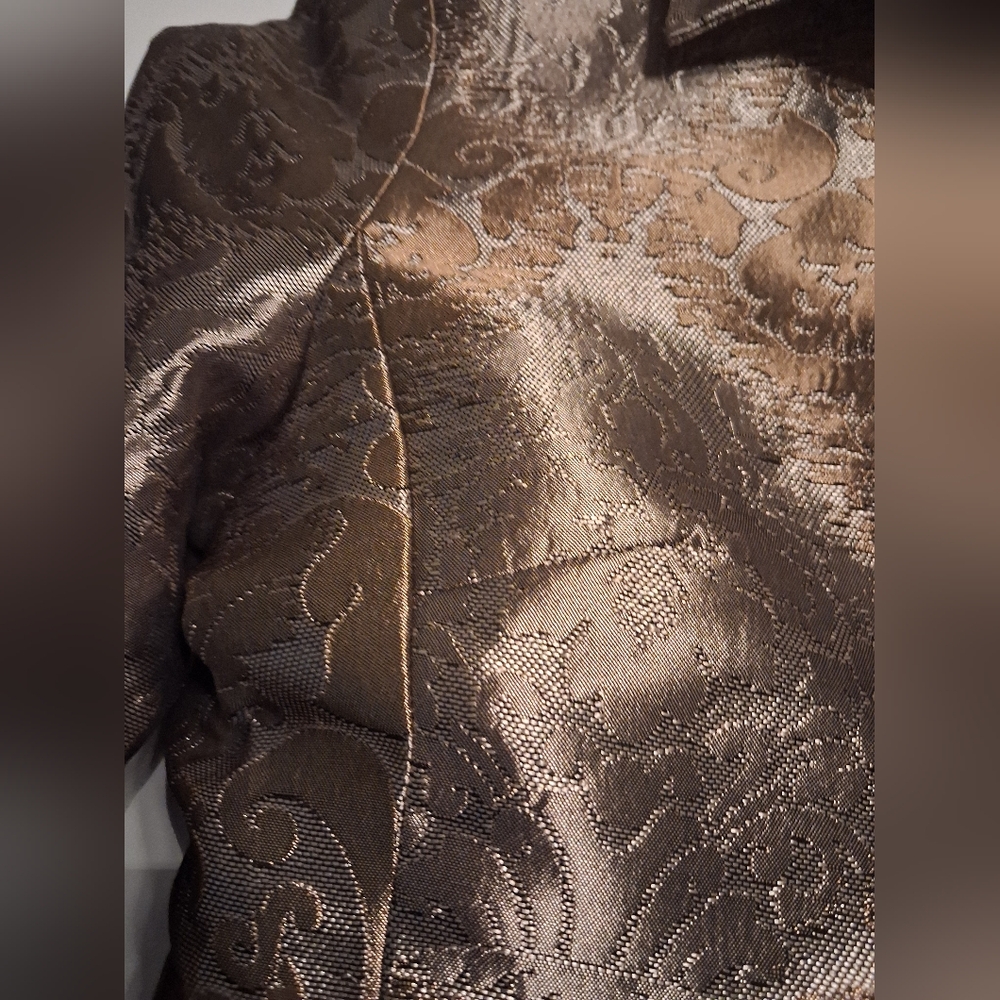 Newport News Metallic Brocade Gold Silver Suit - Picture 5 of 11